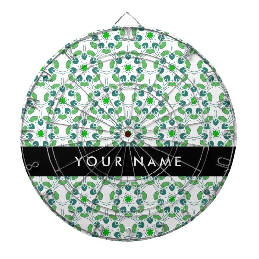 Leaf-Muster, grüne Blätter, Ihr Name Dartscheibe (vorne)