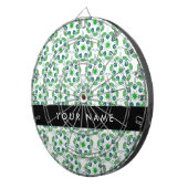 Leaf-Muster, grüne Blätter, Ihr Name Dartscheibe (Vorderseite rechts)