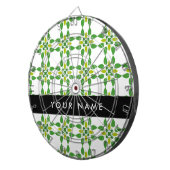 Leaf-Muster, grüne Blätter, Ihr Name Dartscheibe (Vorderseite rechts)