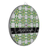 Leaf-Muster, grüne Blätter, Ihr Name Dartscheibe (Vorderseite Links)
