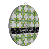 Leaf-Muster, grüne Blätter, Ihr Name Dartscheibe (Vorderseite Links)