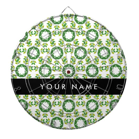 Leaf-Muster, grüne Blätter, Ihr Name Dartscheibe (vorne)