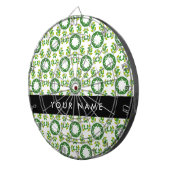 Leaf-Muster, grüne Blätter, Ihr Name Dartscheibe (Vorderseite rechts)