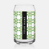 Leaf-Muster, grüne Blätter, Ihr Name Dosenglas (Vorderseite)