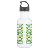 Leaf-Muster, grüne Blätter, Ihr Name Edelstahlflasche (Rückseite)