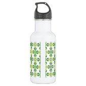 Leaf-Muster, grüne Blätter, Ihr Name Edelstahlflasche (Rückseite)