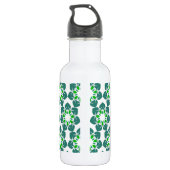 Leaf-Muster, grüne Blätter, Ihr Name Edelstahlflasche (Rückseite)
