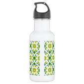 Leaf-Muster, grüne Blätter, Ihr Name Edelstahlflasche (Rückseite)