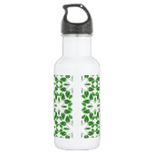 Leaf-Muster, grüne Blätter, Ihr Name Edelstahlflasche (Rückseite)
