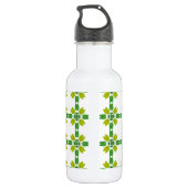 Leaf-Muster, grüne Blätter, Ihr Name Edelstahlflasche (Rückseite)