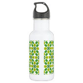 Leaf-Muster, grüne Blätter, Ihr Name Edelstahlflasche (Rückseite)