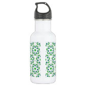 Leaf-Muster, grüne Blätter, Ihr Name Edelstahlflasche (Rückseite)