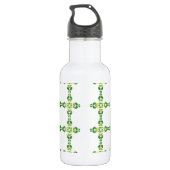 Leaf-Muster, grüne Blätter, Ihr Name Edelstahlflasche (Rückseite)