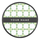 Leaf-Muster, grüne Blätter, Ihr Name Eishockey Puck (Vorderseite)