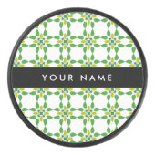 Leaf-Muster, grüne Blätter, Ihr Name Eishockey Puck (Vorderseite)