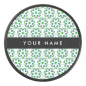 Leaf-Muster, grüne Blätter, Ihr Name Eishockey Puck (Vorderseite)
