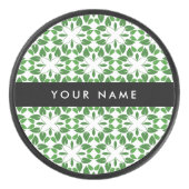 Leaf-Muster, grüne Blätter, Ihr Name Eishockey Puck (Vorderseite)