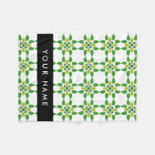 Leaf-Muster, grüne Blätter, Ihr Name Fleecedecke (Vorderseite (Horizontal))
