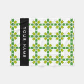 Leaf-Muster, grüne Blätter, Ihr Name Fleecedecke (Vorderseite (Horizontal))