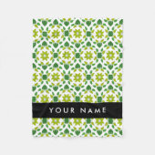 Leaf-Muster, grüne Blätter, Ihr Name Fleecedecke (Vorderseite)