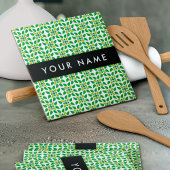 Leaf-Muster, grüne Blätter, Ihr Name Fliese