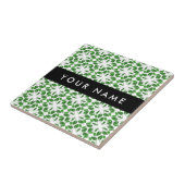 Leaf-Muster, grüne Blätter, Ihr Name Fliese (Seite)