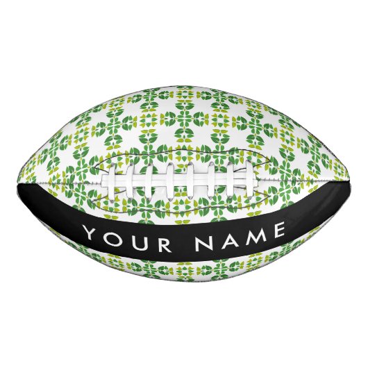 Leaf-Muster, grüne Blätter, Ihr Name Football (Vorderseite)