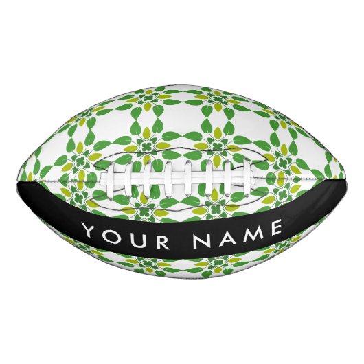 Leaf-Muster, grüne Blätter, Ihr Name Football (Vorderseite)