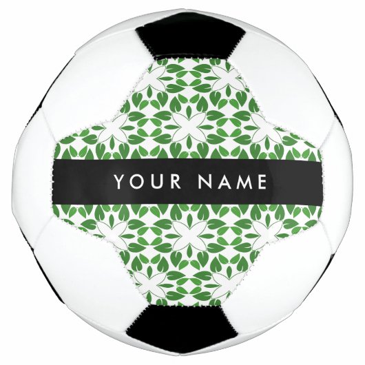 Leaf-Muster, grüne Blätter, Ihr Name Fußball (Vorderseite)