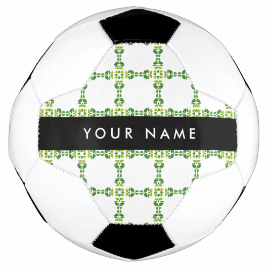 Leaf-Muster, grüne Blätter, Ihr Name Fußball (Vorderseite)