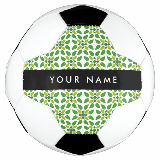 Leaf-Muster, grüne Blätter, Ihr Name Fußball (Vorderseite)