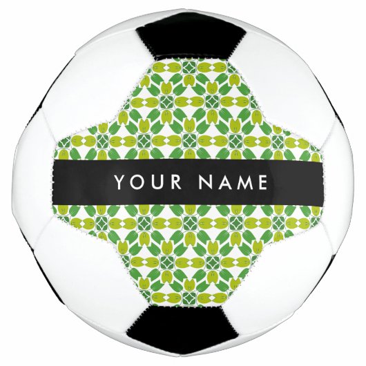 Leaf-Muster, grüne Blätter, Ihr Name Fußball (Vorderseite)