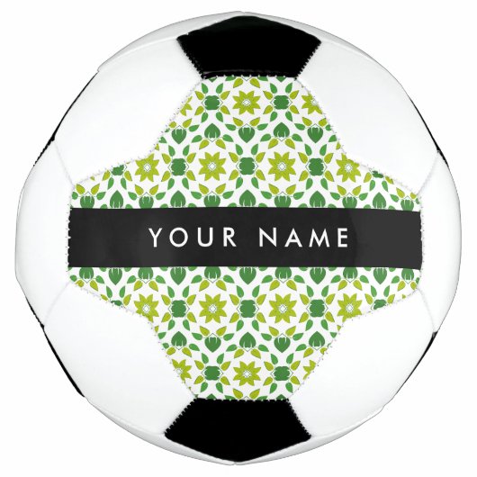 Leaf-Muster, grüne Blätter, Ihr Name Fußball (Vorderseite)