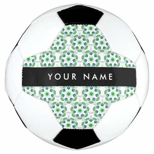 Leaf-Muster, grüne Blätter, Ihr Name Fußball (Vorderseite)