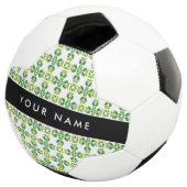 Leaf-Muster, grüne Blätter, Ihr Name Fußball (Dreiviertel)