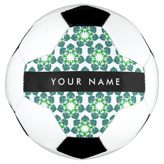 Leaf-Muster, grüne Blätter, Ihr Name Fußball (Vorderseite)