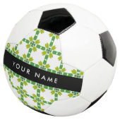 Leaf-Muster, grüne Blätter, Ihr Name Fußball (Dreiviertel)