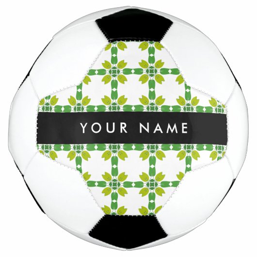 Leaf-Muster, grüne Blätter, Ihr Name Fußball (Vorderseite)
