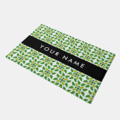 Leaf-Muster, grüne Blätter, Ihr Name Fußmatte (Schrägansicht)