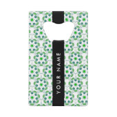 Leaf-Muster, grüne Blätter, Ihr Name Geldbeutel Flaschenöffner (Vorderseite)