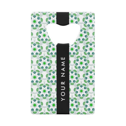 Leaf-Muster, grüne Blätter, Ihr Name Geldbeutel Flaschenöffner (Vorderseite)
