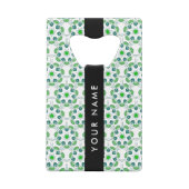 Leaf-Muster, grüne Blätter, Ihr Name Geldbeutel Flaschenöffner (Rückseite)