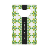 Leaf-Muster, grüne Blätter, Ihr Name Geldbeutel Flaschenöffner (Vorderseite)