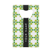 Leaf-Muster, grüne Blätter, Ihr Name Geldbeutel Flaschenöffner (Rückseite)