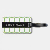Leaf-Muster, grüne Blätter, Ihr Name Gepäckanhänger (Rückseite horizontal)