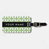 Leaf-Muster, grüne Blätter, Ihr Name Gepäckanhänger (Vorderseite horizontal)