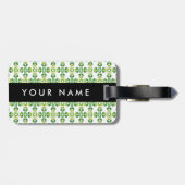Leaf-Muster, grüne Blätter, Ihr Name Gepäckanhänger (Rückseite horizontal)