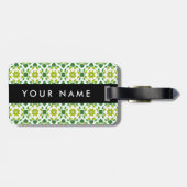 Leaf-Muster, grüne Blätter, Ihr Name Gepäckanhänger (Rückseite horizontal)