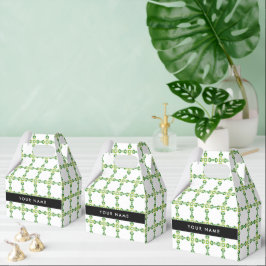 Leaf-Muster, grüne Blätter, Ihr Name Geschenkschachtel
