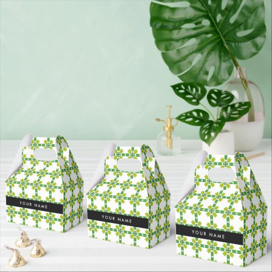 Leaf-Muster, grüne Blätter, Ihr Name Geschenkschachtel (Zahlreiche)